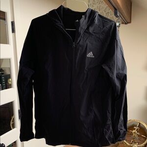 Adidas Black Windbreaker Lightweight Athletic Jacket